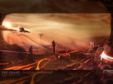Sobrevolando el Valle de lava
