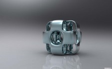 Cubo metalico en 3D